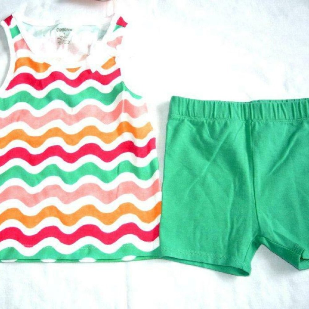 Gymboree set outfit  Hop 'n' Roll Bow Wave Print T‎